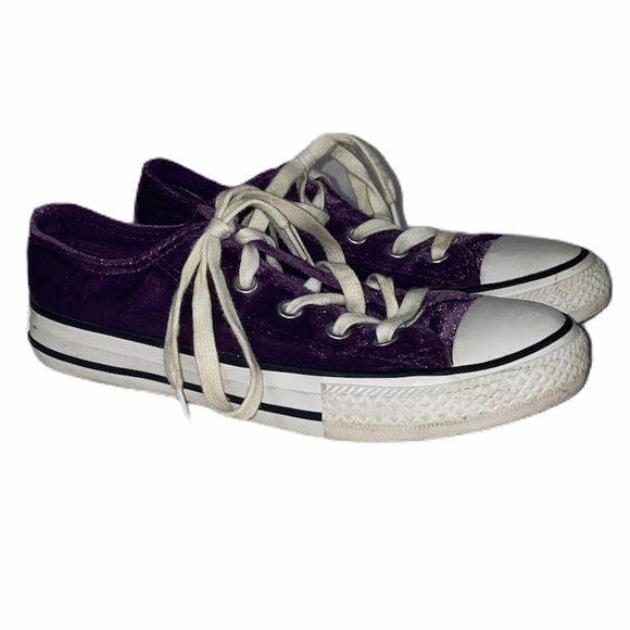 purple velvet converse